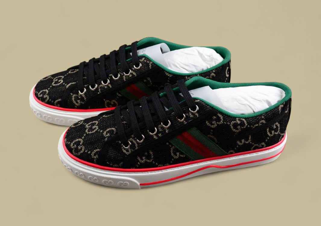 Gucci Tennis Low-Top Sneaker In Black GG Canvas