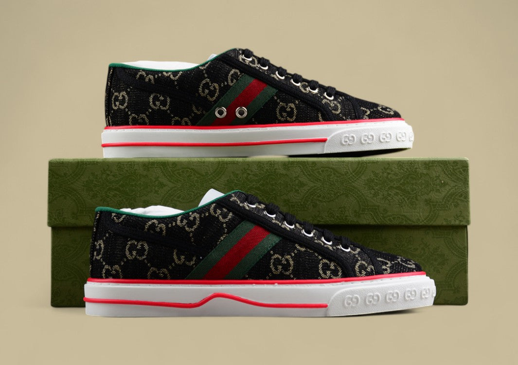 Gucci Tennis Low-Top Sneaker In Black GG Canvas