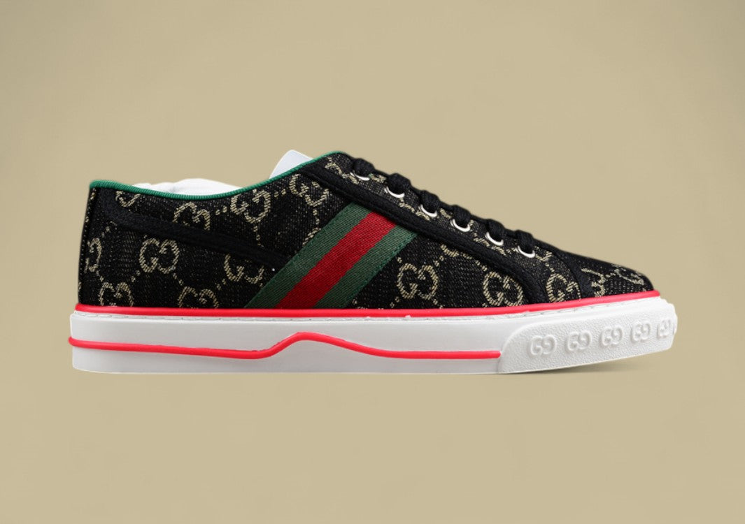 Gucci Tennis Low-Top Sneaker In Black GG Canvas