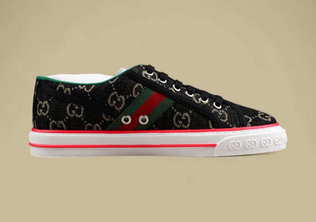 Gucci Tennis Low-Top Sneaker In Black GG Canvas