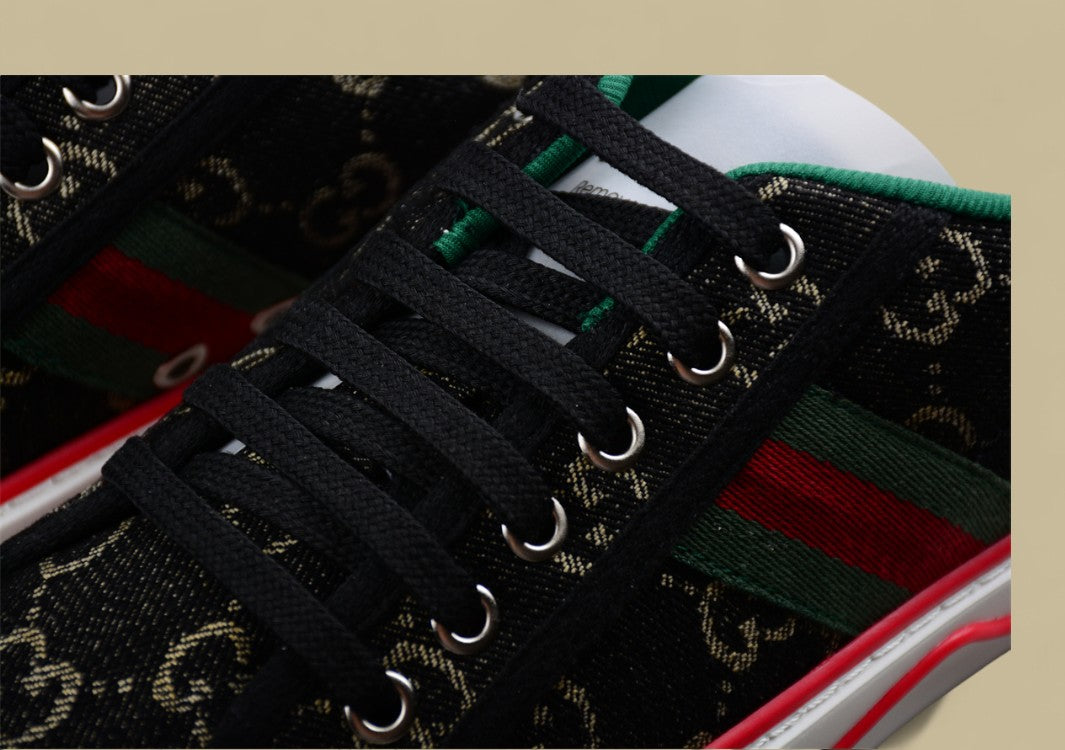 Gucci Tennis Low-Top Sneaker In Black GG Canvas
