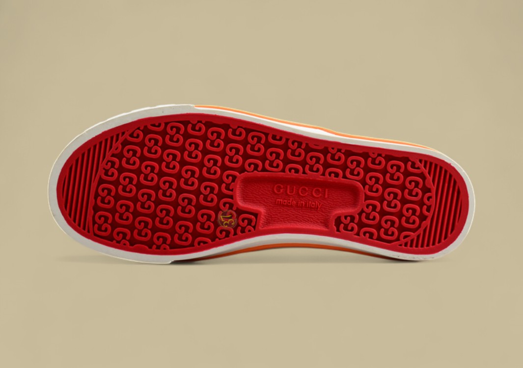 Gucci Tennis Low-Top Sneaker In Green GG Embroidered Canvas