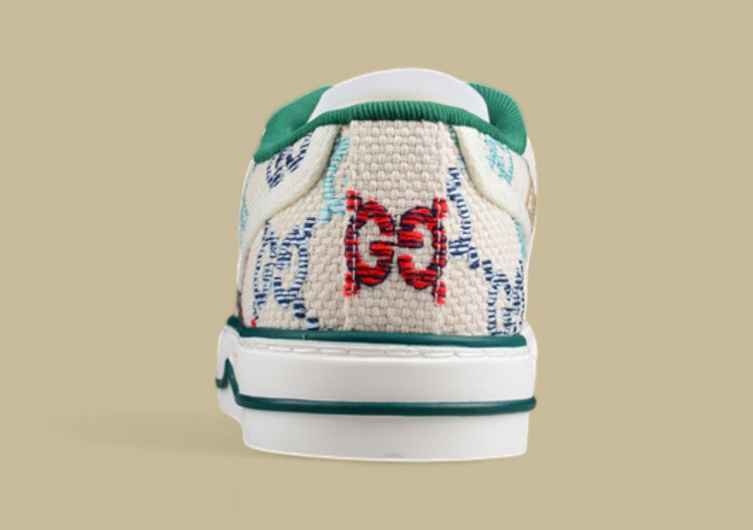 Gucci Tennis Low Multicolor GG Embroidered Canvas Sneaker