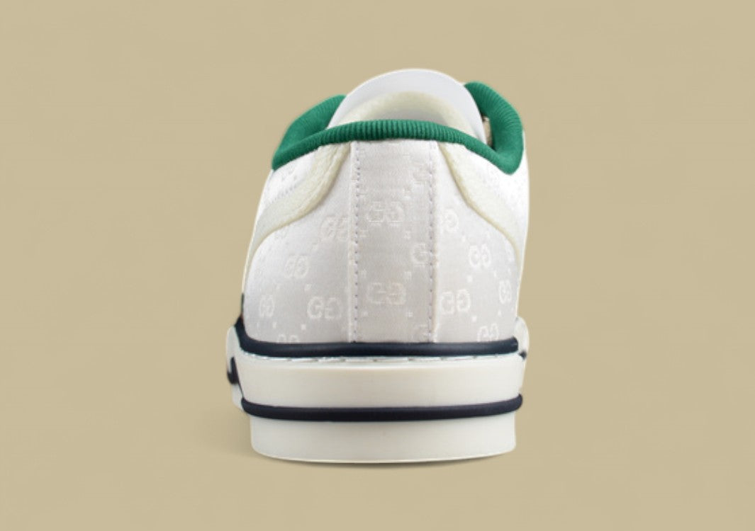 Gucci Tennis Low Multicolor GG Embroidered Canvas White Sneaker