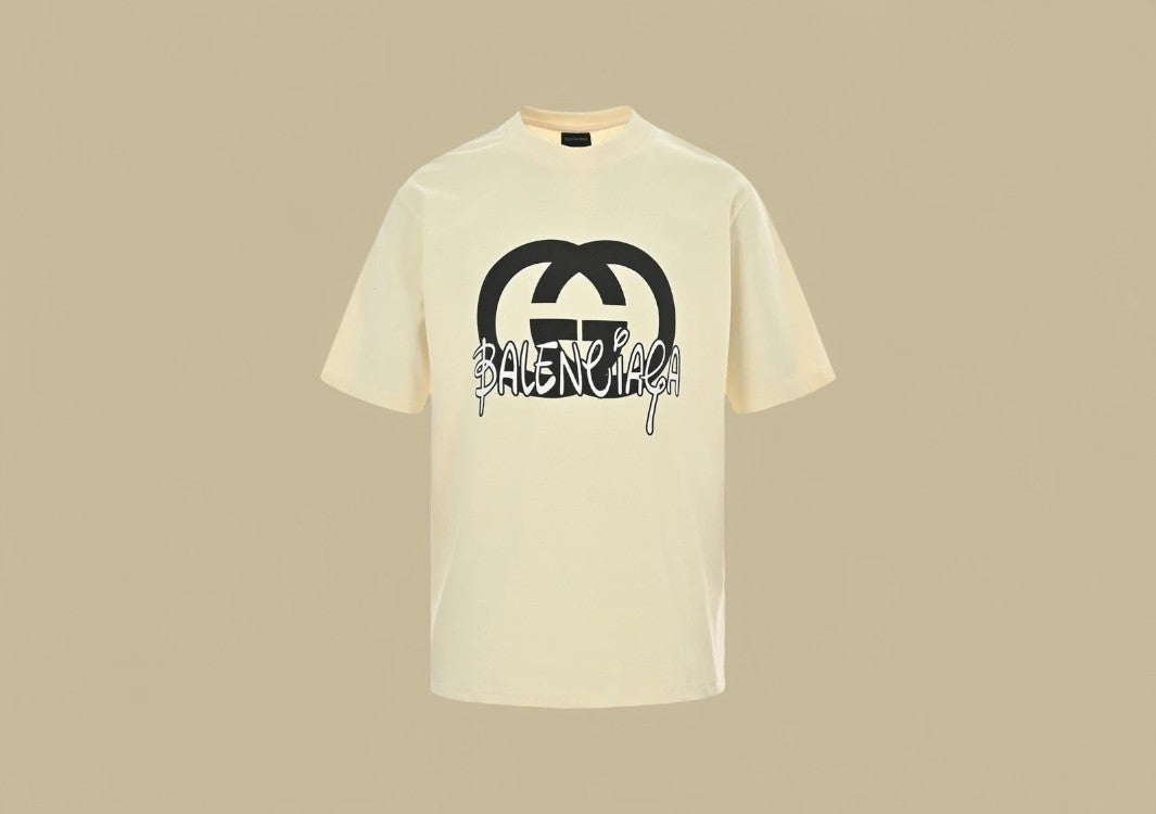 Gucci x Balenciaga Double G Logo T-Shirt – Beige