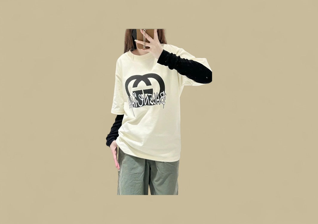 Gucci x Balenciaga Double G Logo T-Shirt – Beige