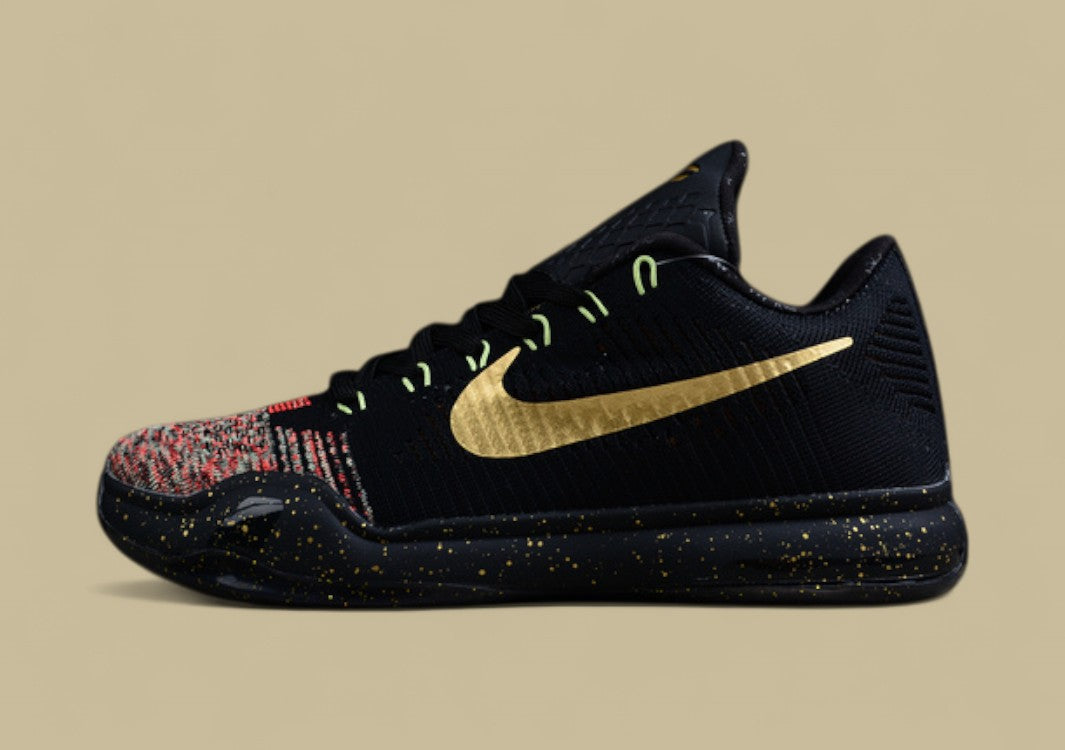 Kobe 10 Elite Low Christmas Black/Metallic Gold-Bright Crimson