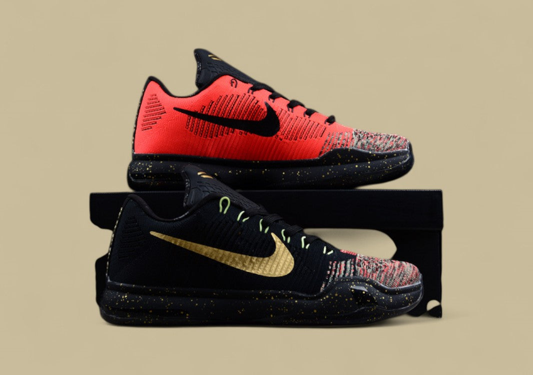 Kobe 10 Elite Low Christmas Black/Metallic Gold-Bright Crimson