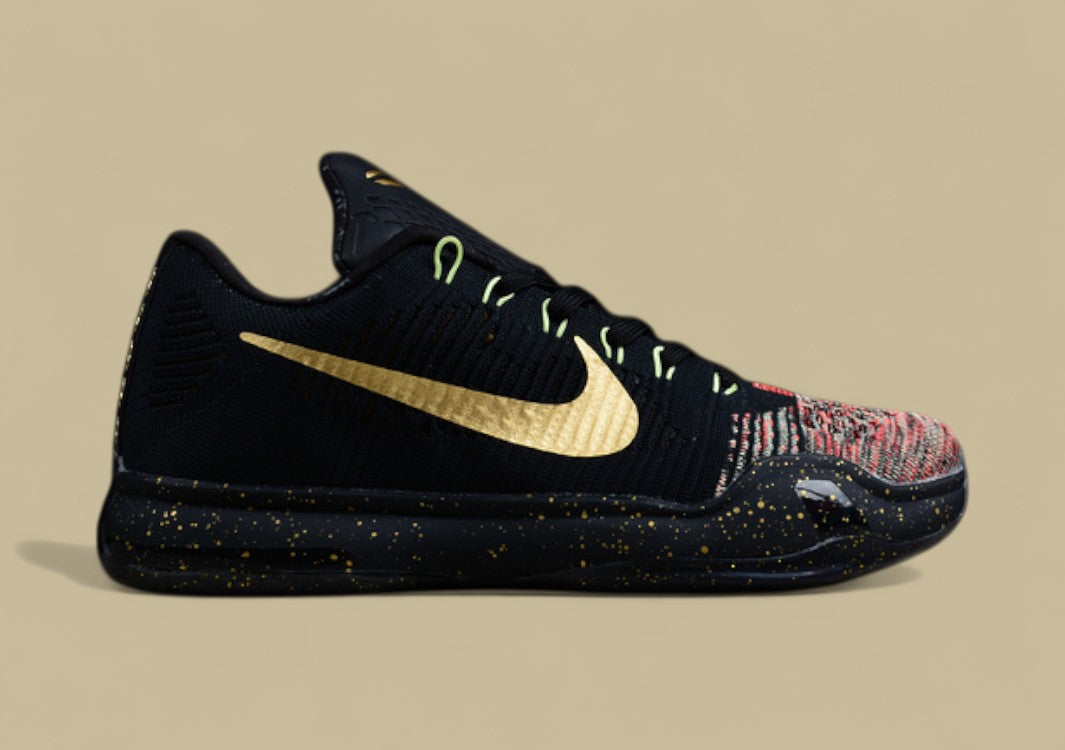 Kobe 10 Elite Low Christmas Black/Metallic Gold-Bright Crimson