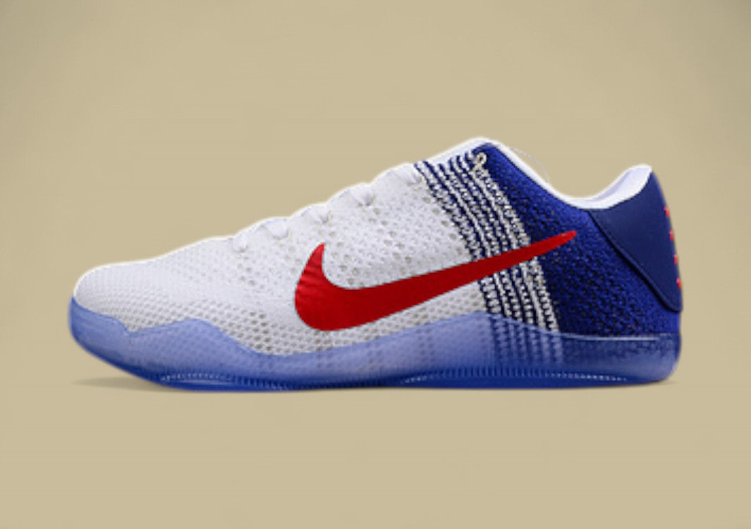 Kobe 11 Elite Low White/University Red/Deep Blue/Metallic Silver