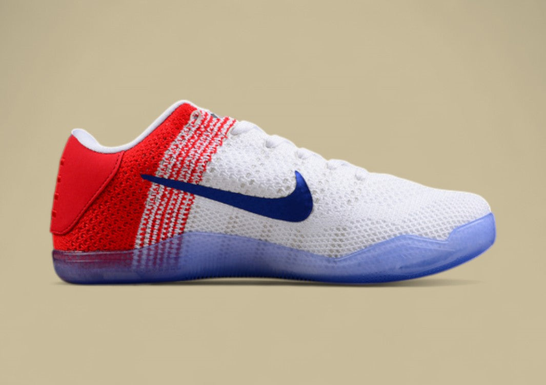 Kobe 11 Elite Low White/University Red/Deep Blue/Metallic Silver