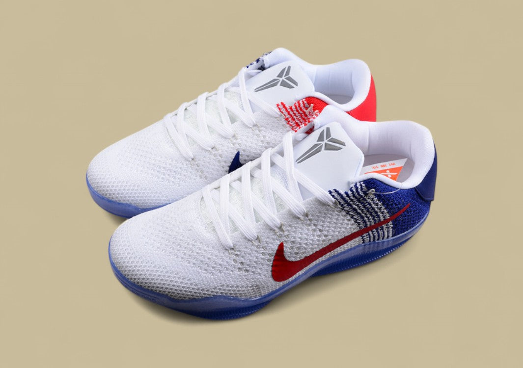 Kobe 11 Elite Low White/University Red/Deep Blue/Metallic Silver