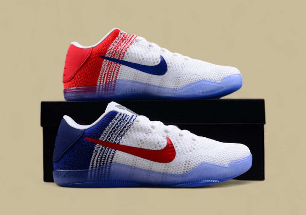 Kobe 11 Elite Low White/University Red/Deep Blue/Metallic Silver