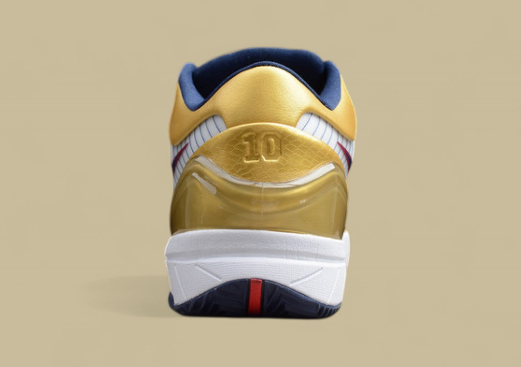 Kobe 4 Shoes White/Dark Obsidian-Varsity Red-Metallic Gold