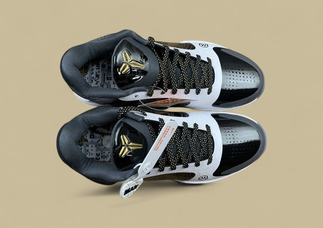 Kobe 5 Protro Black/White/Gold