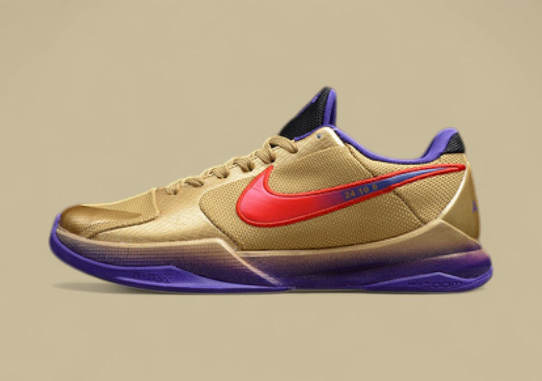 Kobe 5 Protro Undefeated Hall of Fame Metallic Gold/Field Purple/Red