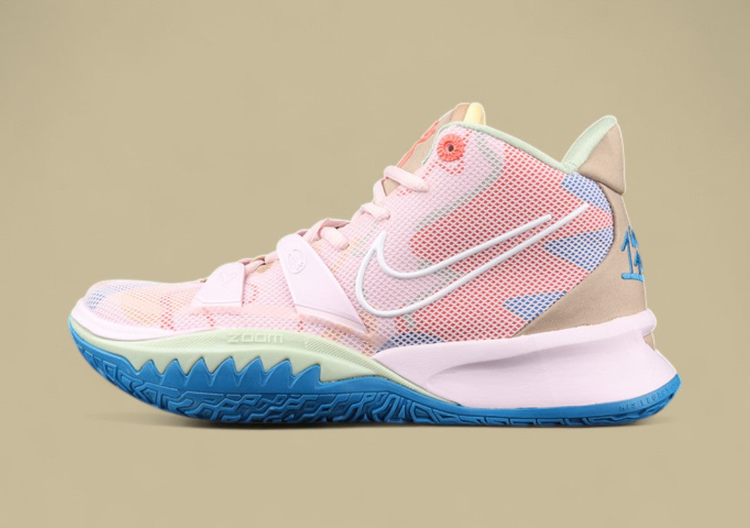 Kyrie 7 GS 1 World 1 People Cherry Blossom Powder/Blue/White