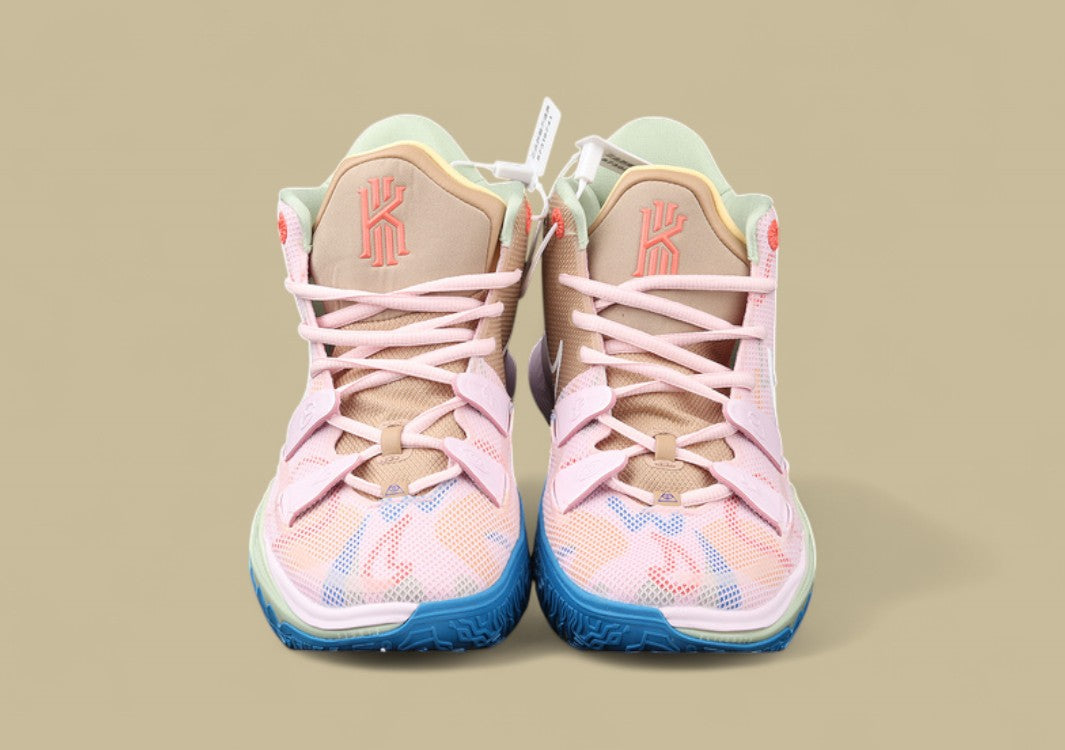 Kyrie 7 GS 1 World 1 People Cherry Blossom Powder/Blue/White