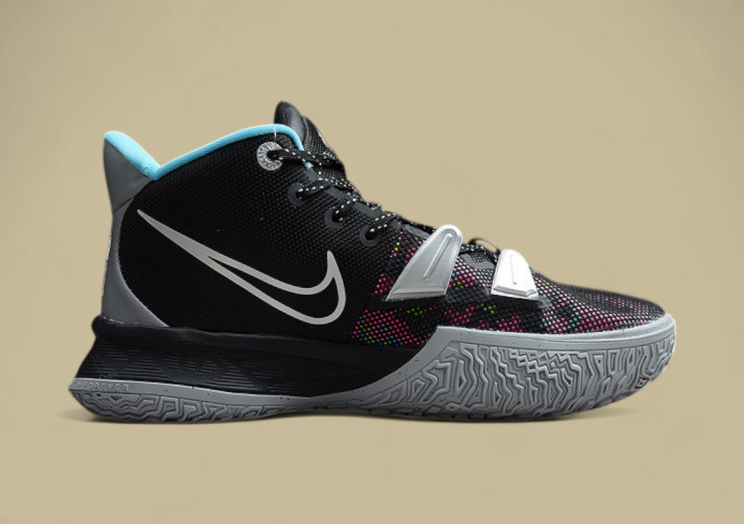 Kyrie 7 Pixel Camo Black/Light Smoke Grey/Blue Fury/Metallic Silver