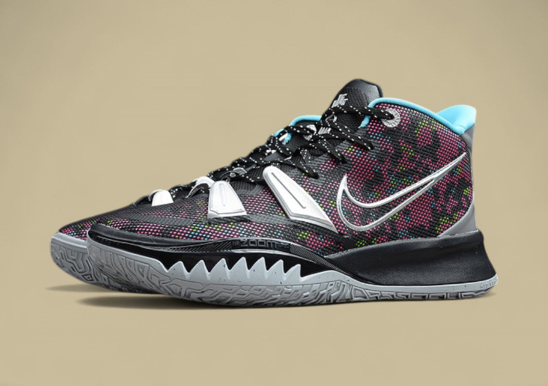 Kyrie 7 Pixel Camo Black/Light Smoke Grey/Blue Fury/Metallic Silver