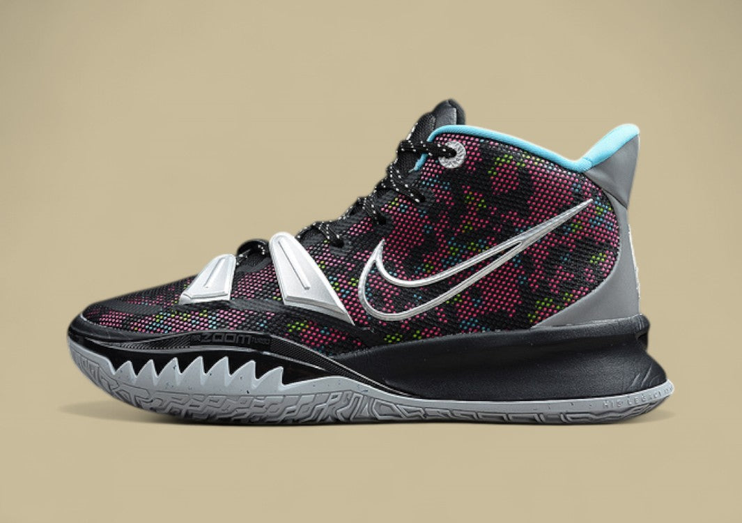 Kyrie 7 Pixel Camo Black/Light Smoke Grey/Blue Fury/Metallic Silver