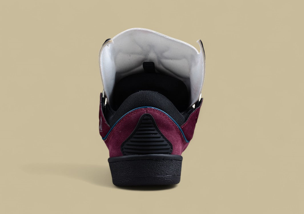 Lanvin Curb Series Casual Sports Shoes Burgundy Black Blue Trim Replica