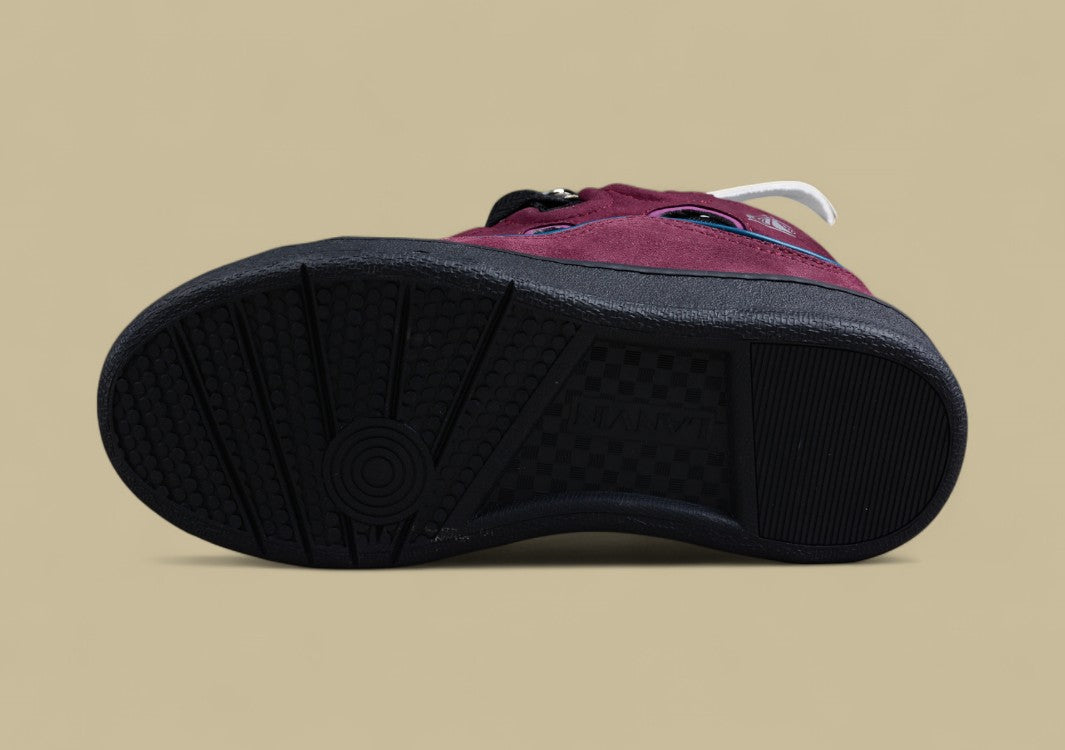 Lanvin Curb Series Casual Sports Shoes Burgundy Black Blue Trim Replica