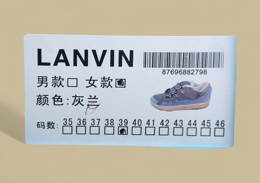 Lanvin Curb Series Casual Sports Shoes Grey Blue Beige Black Laces Replica