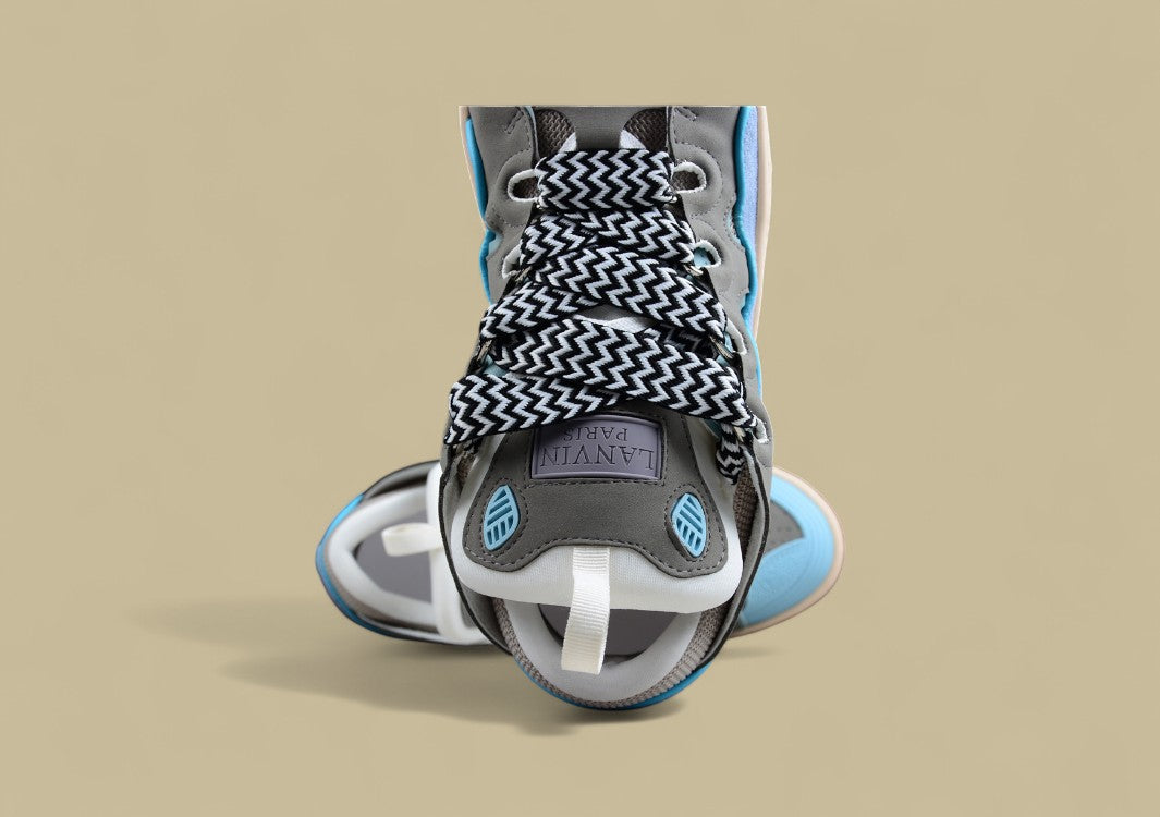 Lanvin Curb Series Casual Sports Shoes Grey Blue Beige Black Laces Replica