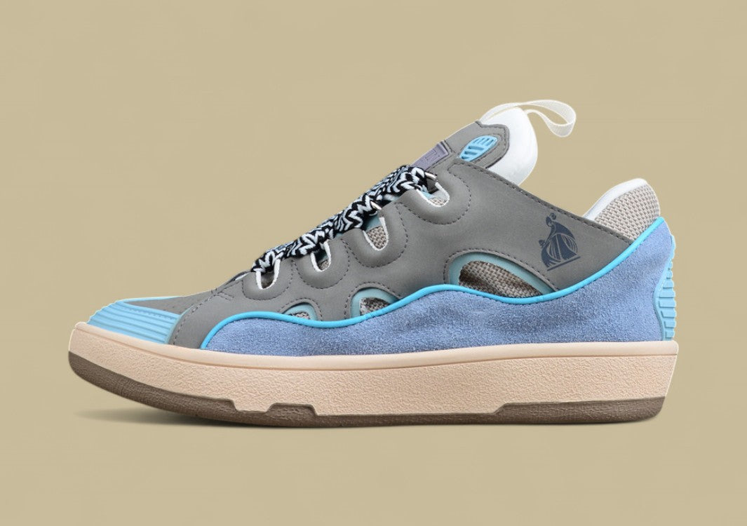Lanvin Curb Series Casual Sports Shoes Grey Blue Beige Black Laces Replica