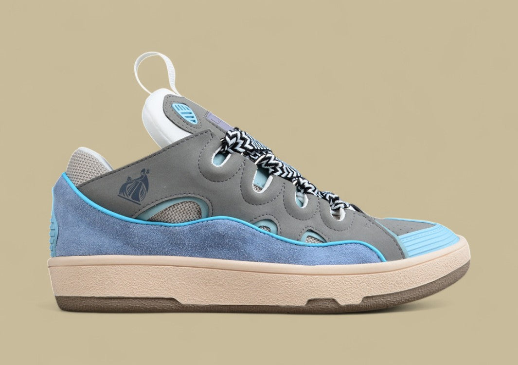 Lanvin Curb Series Casual Sports Shoes Grey Blue Beige Black Laces Replica
