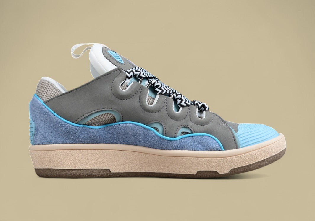 Lanvin Curb Series Casual Sports Shoes Grey Blue Beige Black Laces Replica