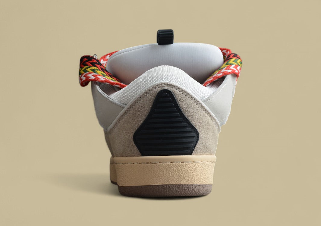 Lanvin Curb Series Casual Sports Shoes Light Grey Beige Multicolor Laces Replica