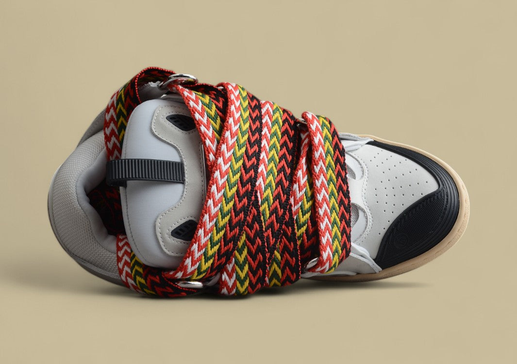 Lanvin Curb Series Casual Sports Shoes Light Grey Beige Multicolor Laces Replica