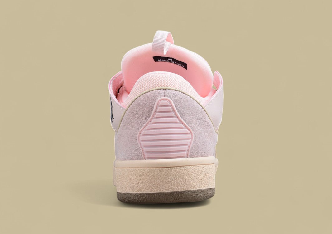 Lanvin Curb Series Casual Sports Shoes Light Pink Beige Black White Laces Replica
