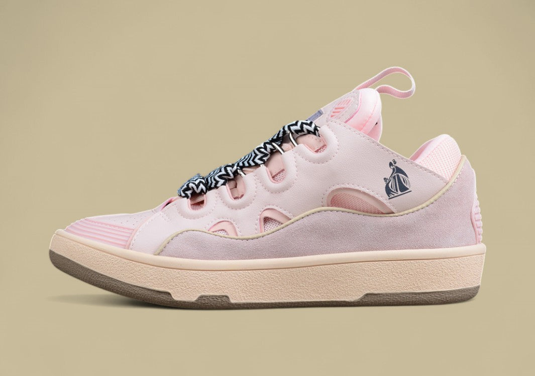 Lanvin Curb Series Casual Sports Shoes Light Pink Beige Black White Laces Replica