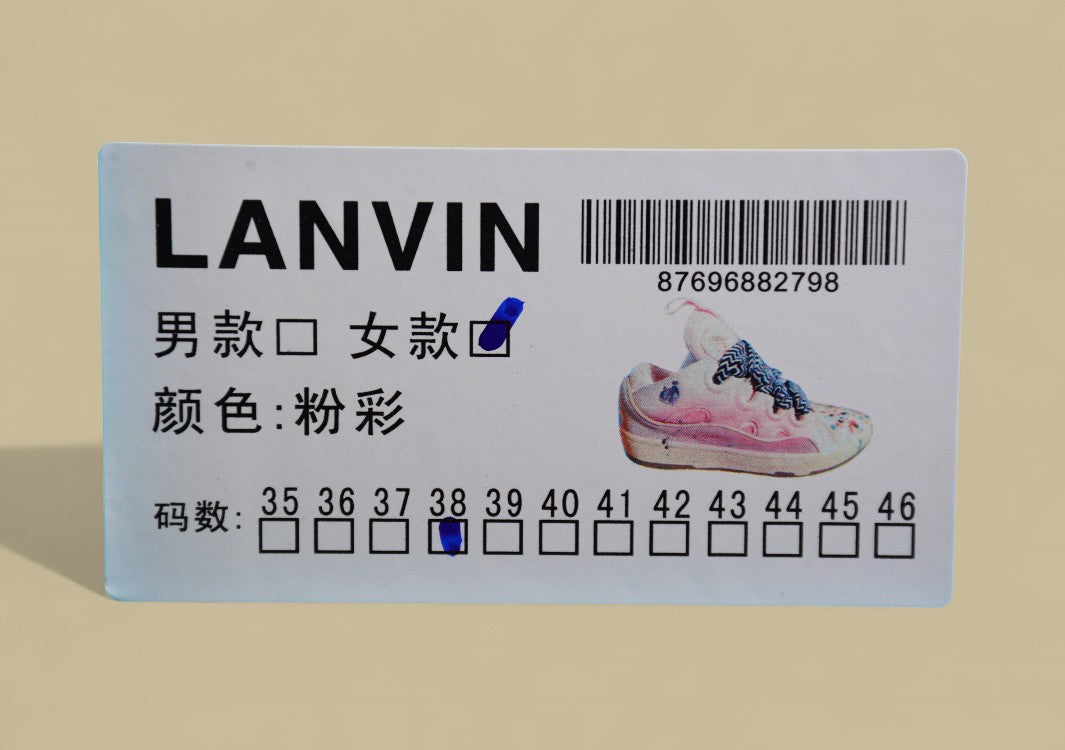 Lanvin Curb Series Casual Sports Shoes Pink Multicolor Paint Splash Replica