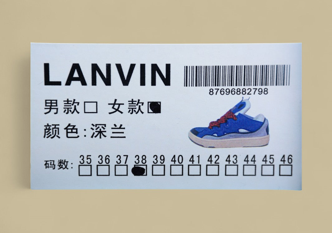 Lanvin Curb Series Casual Sports Shoes Sky Blue Grey Red Laces Replica