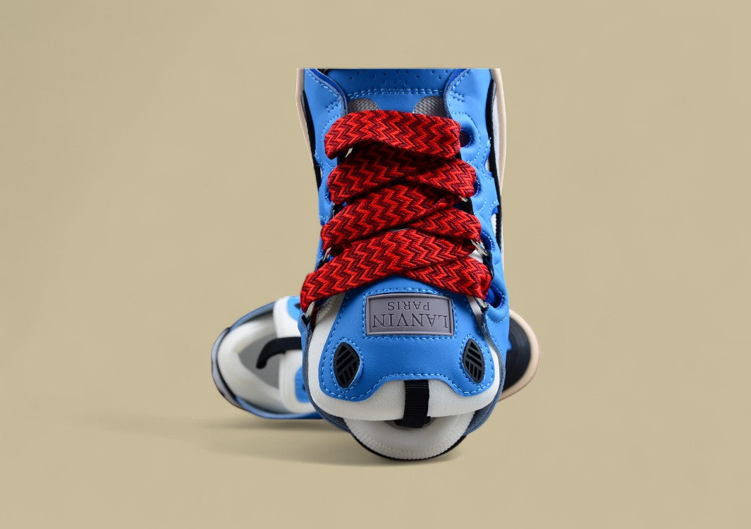 Lanvin Curb Series Casual Sports Shoes Sky Blue Grey Red Laces Replica