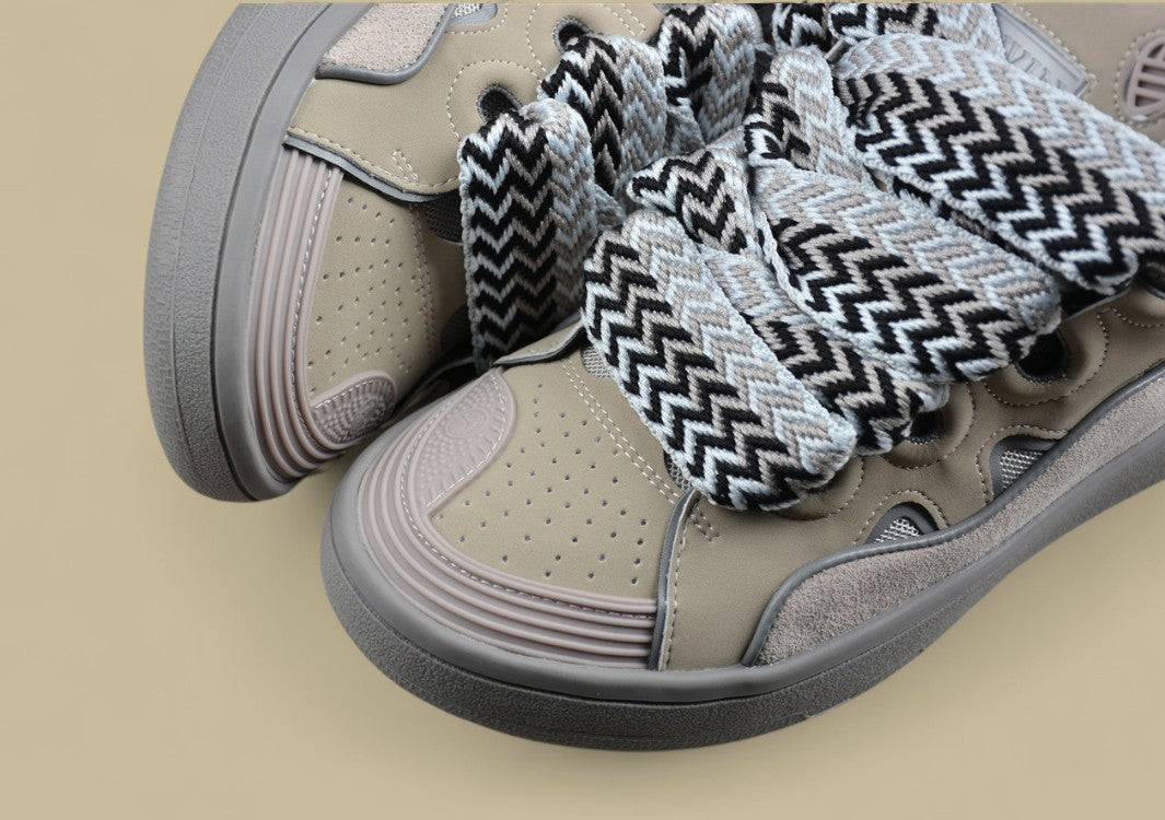 Lanvin Curb Series Casual Sports Shoes Taupe Grey Replica