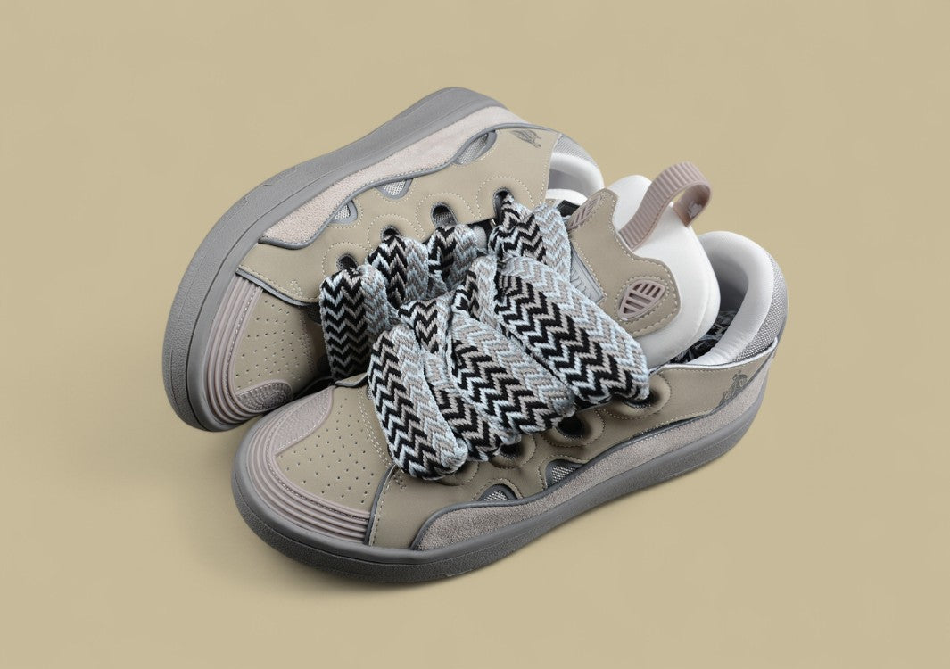 Lanvin Curb Series Casual Sports Shoes Taupe Grey Replica