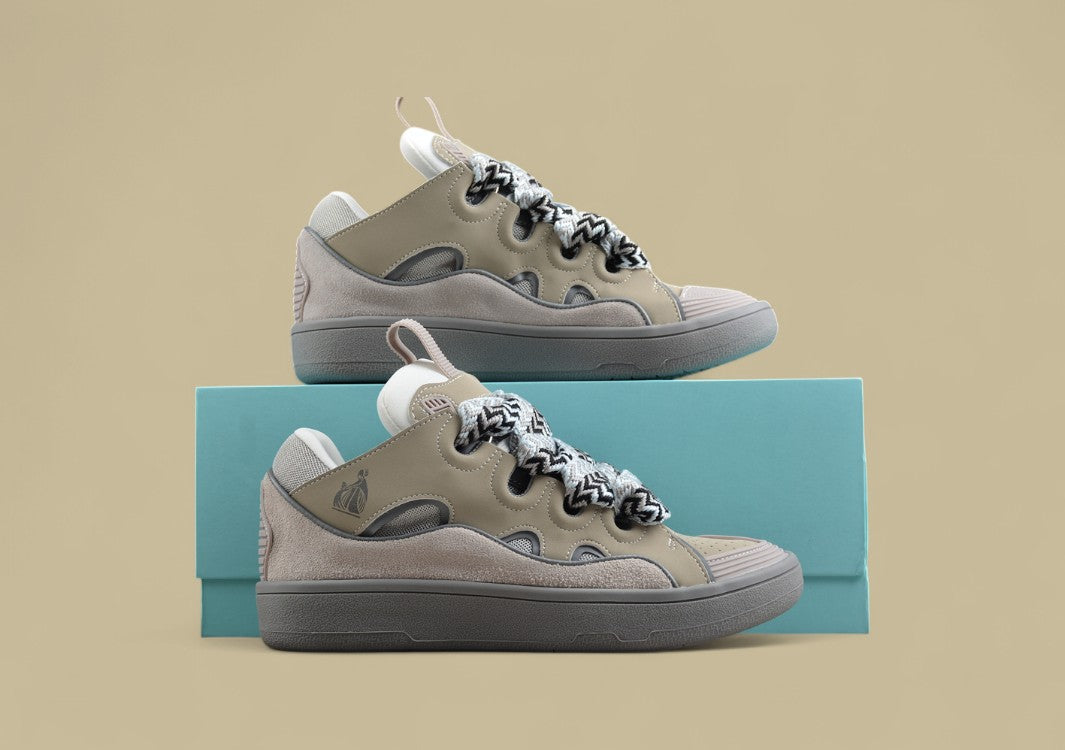 Lanvin Curb Series Casual Sports Shoes Taupe Grey Replica