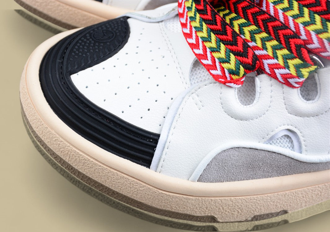 Lanvin Curb Series Casual Sports Shoes White Grey Beige Multicolor Laces Replica