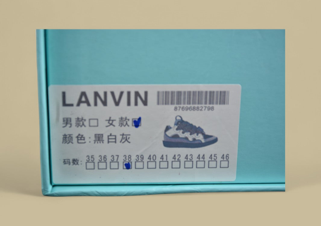 Lanvin Curb Series Casual Sports Shoes White Grey Black Replica