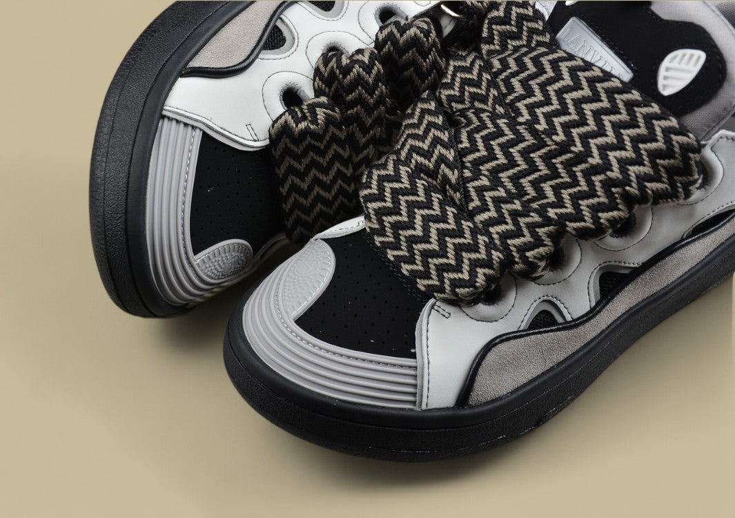 Lanvin Curb Series Casual Sports Shoes White Grey Black Replica