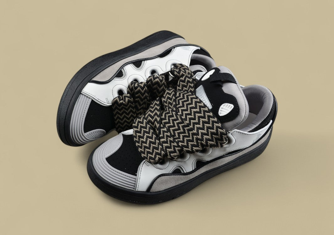 Lanvin Curb Series Casual Sports Shoes White Grey Black Replica