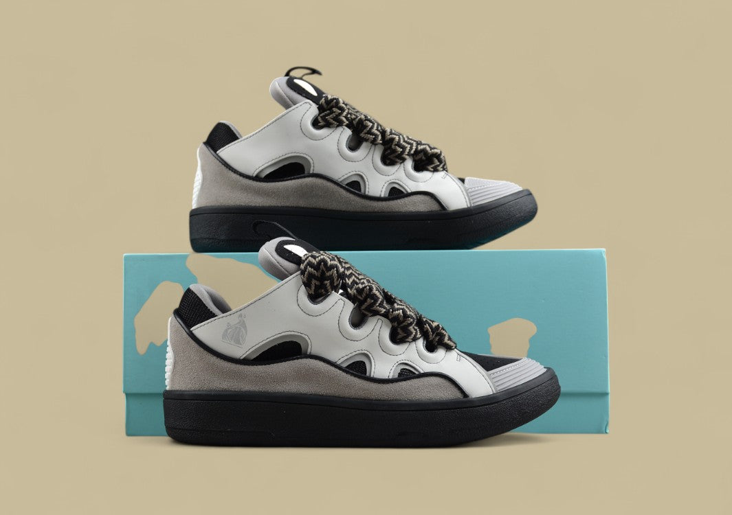 Lanvin Curb Series Casual Sports Shoes White Grey Black Replica