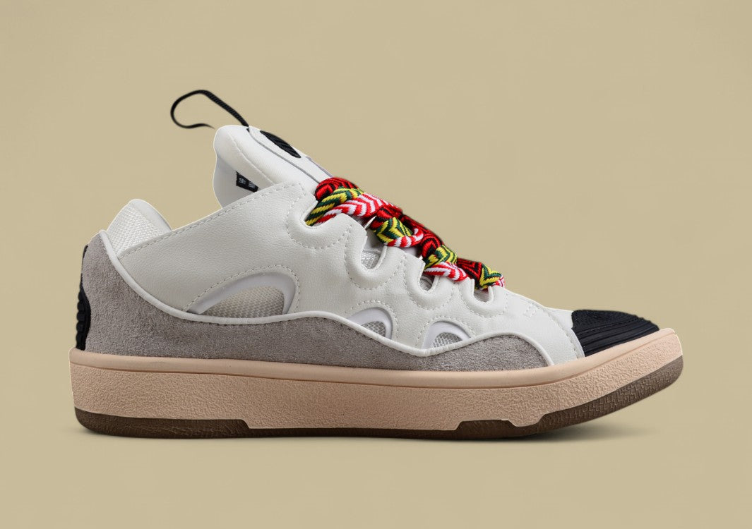 Lanvin Curb Series Casual Sports Shoes White Multicolor Laces Logo Sole Replica