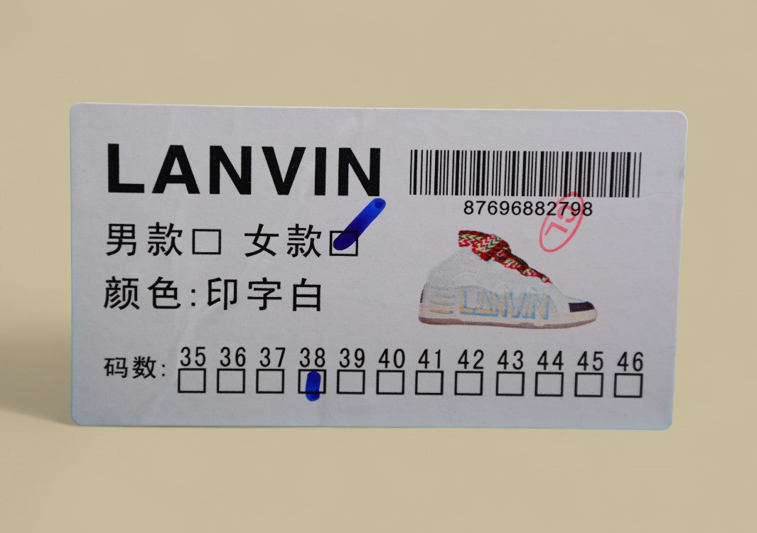 Lanvin Curb Series Casual Sports Shoes White Multicolor Laces Logo Sole Replica