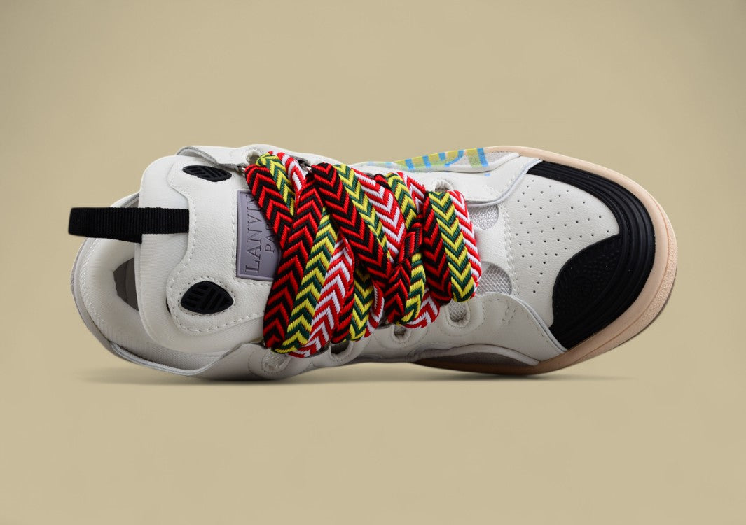Lanvin Curb Series Casual Sports Shoes White Multicolor Laces Logo Sole Replica